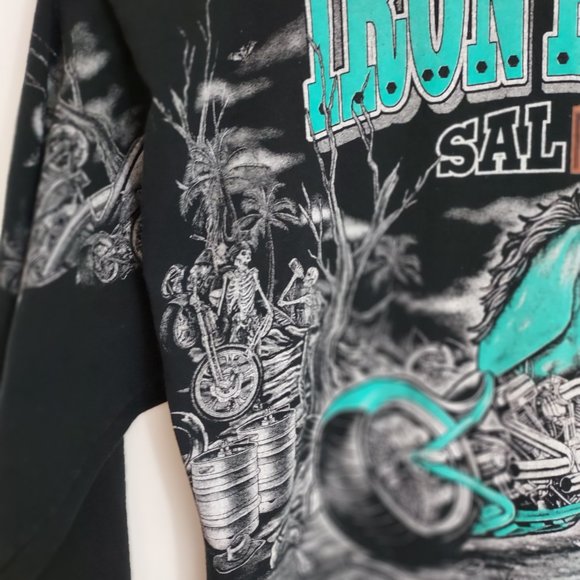 WORLD FAMOUS IRON HORSE SALOON ORMOND BEACH FL AWESOME SKELETONS PARTYING SHIRT - Picture 8 of 14